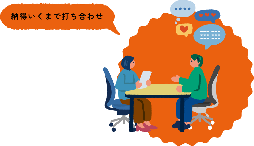 納得いくまで打ち合わせ
